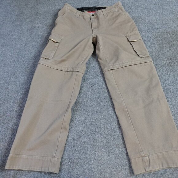 Cortech Pants 36 x 31 Brown Cargo Water Resistant Convertible Shorts Lined Twill